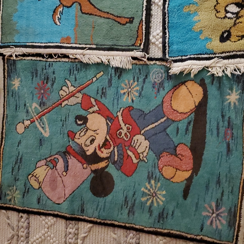 NO LONGER FOR SALE.Retro Disney 1980 rugs/wall hangings